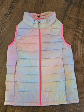 Amazon Essentials Girl's Rainbow Quilted Puffer Vest Full Zip size XXL 14-16